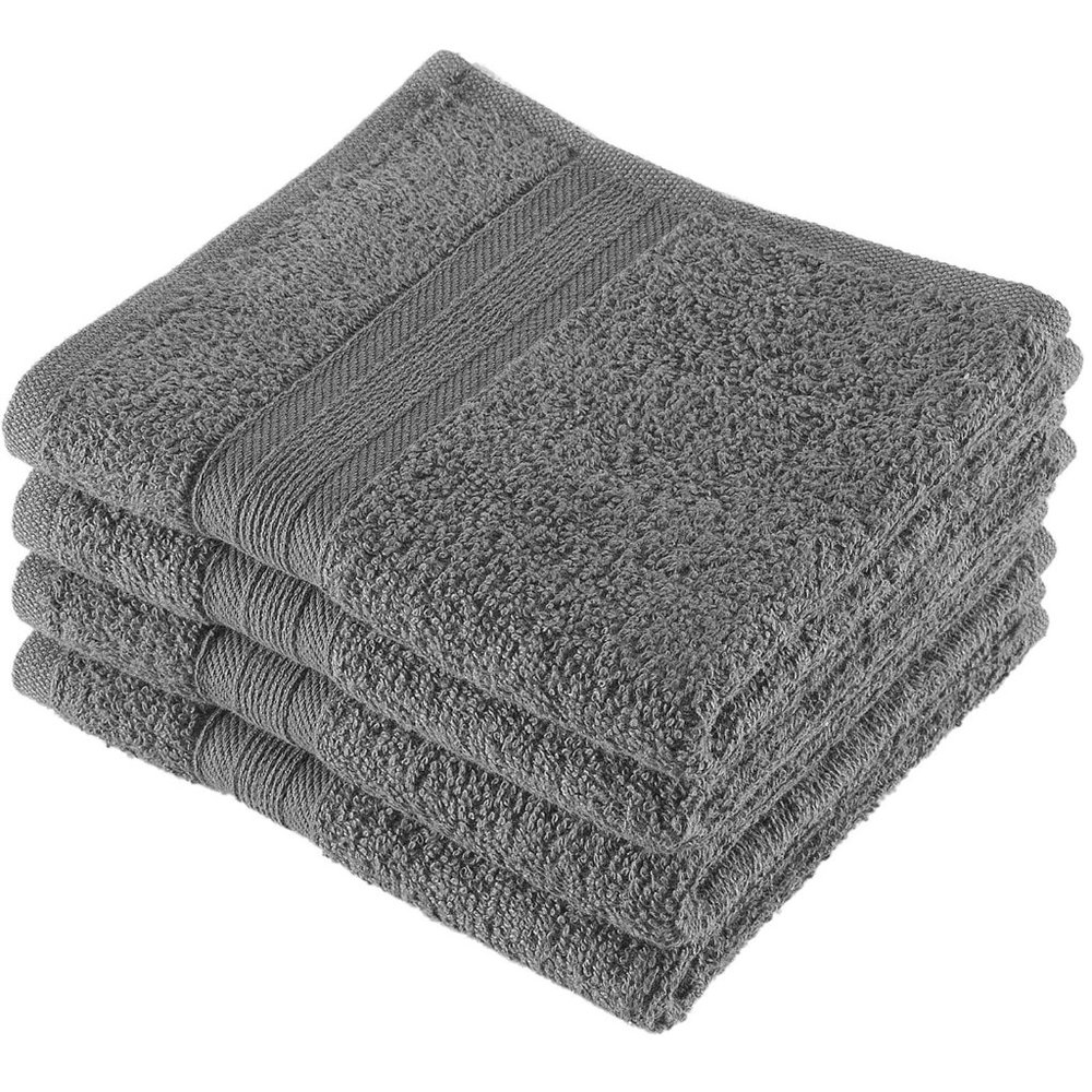 New 4 Pieces Grey Washcloths Quick-Dry, Highly Absorbent , Soft Feel Face Towels - Picture 2 of 4
